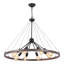 Lustre de style campagnard moderne à 8 lumières de 35,4 po Kelcie en noir et brun pour l'entrée de la salle à manger-1486413046-1486413041