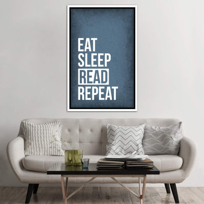 «Eat Sleep Read Répétition», reproduction d'art textuel