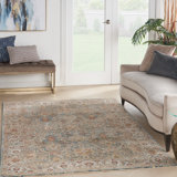 Sahar Bordered Blue Area Rug