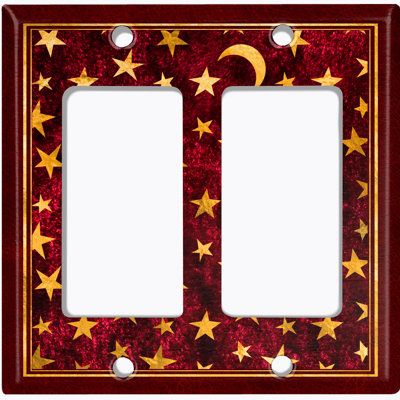 Patterned 2 - Gang Toggle Light Switch Standard Wall Plate