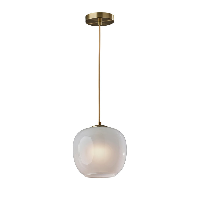 Luminaire suspendu en laiton antique à 1 lumière Hazelhurst
