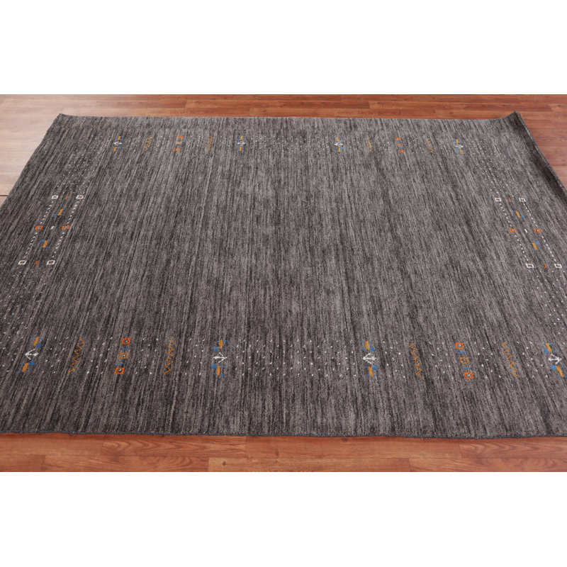 Tapis oriental fait à la main gris Gabbeh 6 x 8