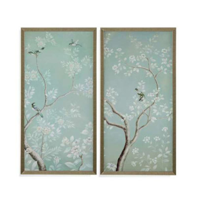 Oiseaux et fleurs II, reproduction encadrée