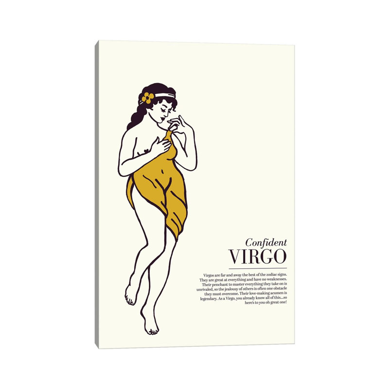 Zodiac Gold Virgo by The Whiskey Ginger - Wrapped Canvas Print, 45.72cm H x 30.48cm W, Wrapped Canvas