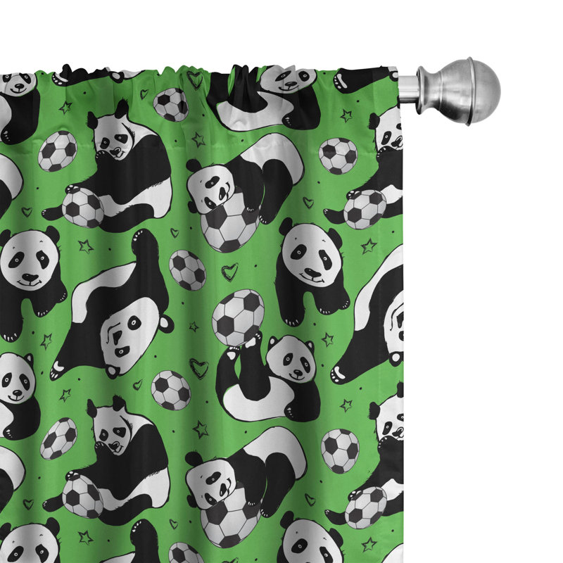 Soccer Geometric Semi-Sheer Rod Pocket Sliding Panel, 28" x 63"