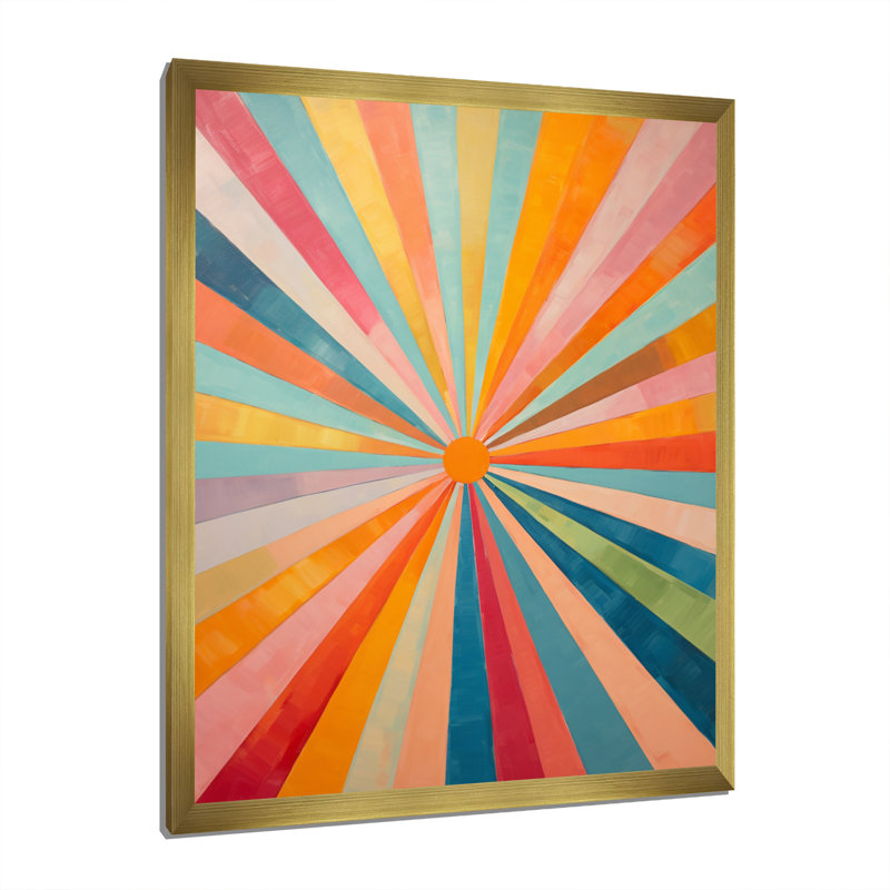 «Colorful Mid Century Optical Serenade I», reproduction d'art sur toile abstraite, H 20 po x l 12 po x P 1 po