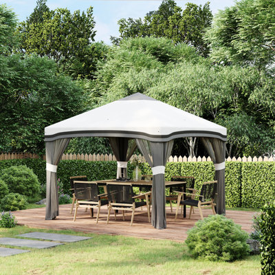 Tente pliante d'extérieur grise 3 m x 3 m, avec moustiquaire respirante, hauteur réglable, sac à roulettes et sacs de lestage, moustiquaire grise pour l'extérieur, couleur de transport