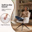 Chaise de salle à manger pivotante en tissu avec fonction rotative et accoudoirs amovibles, ensemble de 2-236695043