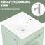 Meuble-lavabo de 20 po avec lavabo en céramique, rangement et tablettes latérales ouvertes pour salle de bain compacte