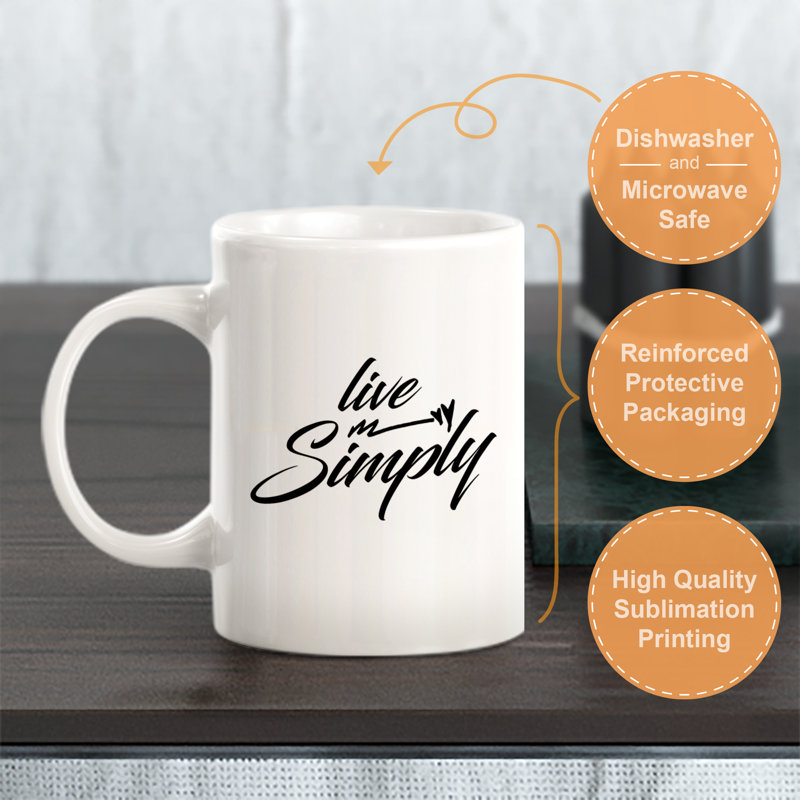Tasse à café en plastique Live Simply, Céramique, 15 oz