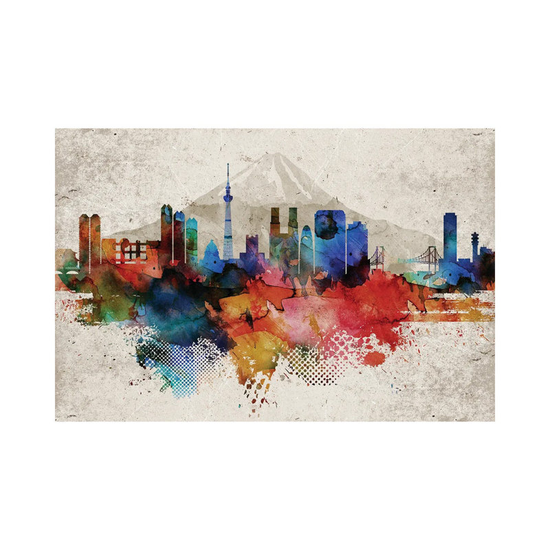 Tokyo Abstract - Wrapped Canvas Painting, 101.6 cm H x 66.04 cm W