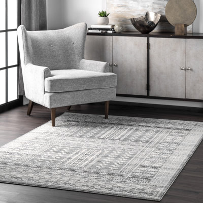 Tapis gris / blanc cassé Hilburn Southwestern