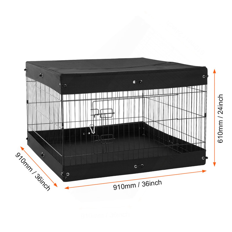 Parc pour chien 4 panneaux pliables pour chien en métal avec couvercle inférieur