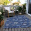 Tapis bleu marine flocon de neige Xhevrie intérieur / extérieur lavable à la machine-1814977334