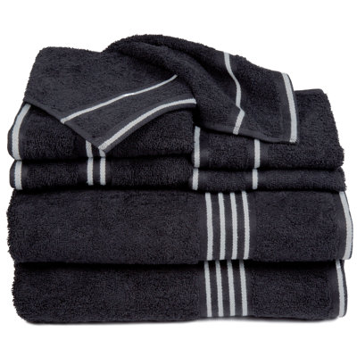Lavish Home 8PC Bathroom Towels Set - 575GSM 100% Cotton Bathroom Essentials with 2 Bath Towels, 2 Hand Cloths, 2 Wash Cloths, and 2 Fingertip Fabric for Shower, Gym, Dorm and Spa