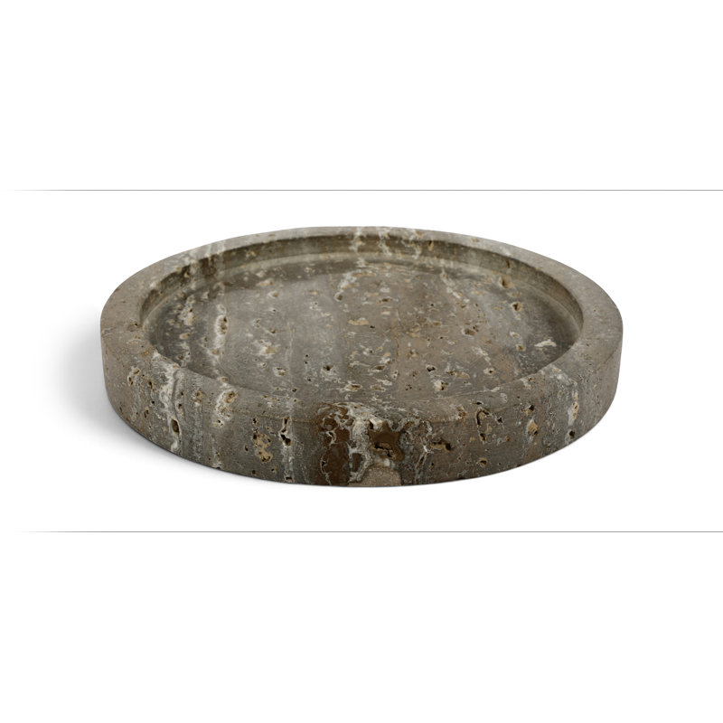 Dimitri Grey Travertine Tray, Grey Travertine