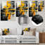 Jaune et noir, géométrie rayonnante, collage I - abstrait, collage, art mural en métal-2054954830