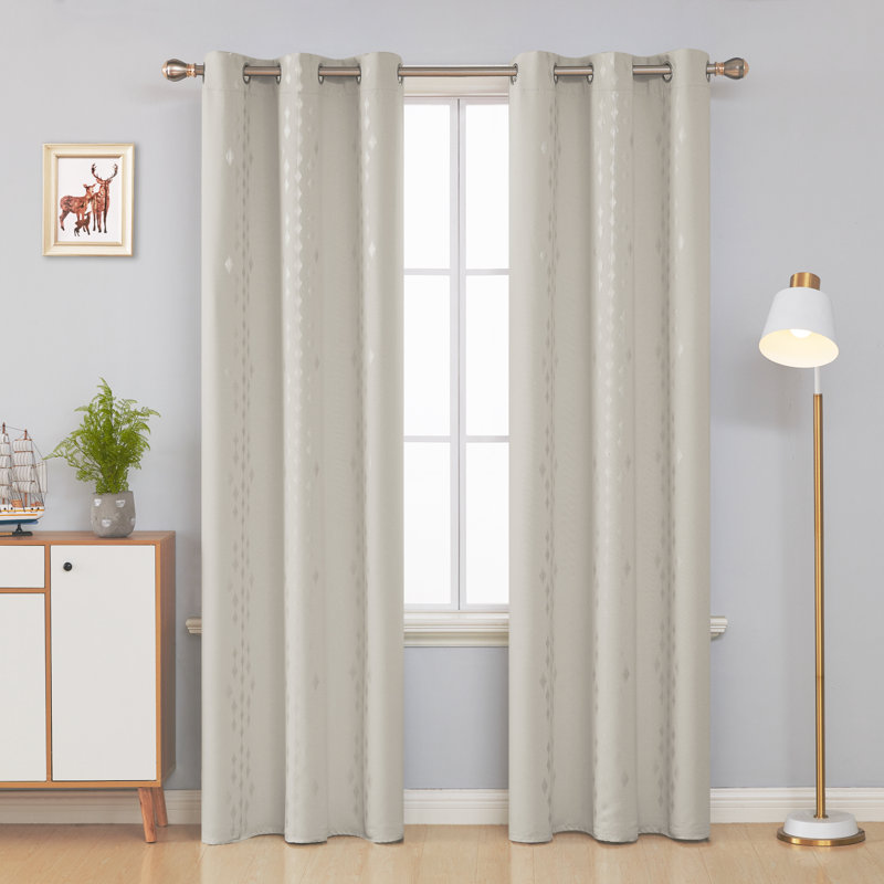Bedolla Room Darkening Curtain Pair, Light Beige, 42" W x 94"L