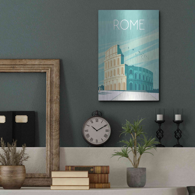 «Rome» par Omar Escalante, art mural en métal, 24 po x 36 po, H 16 po x l 12 po
