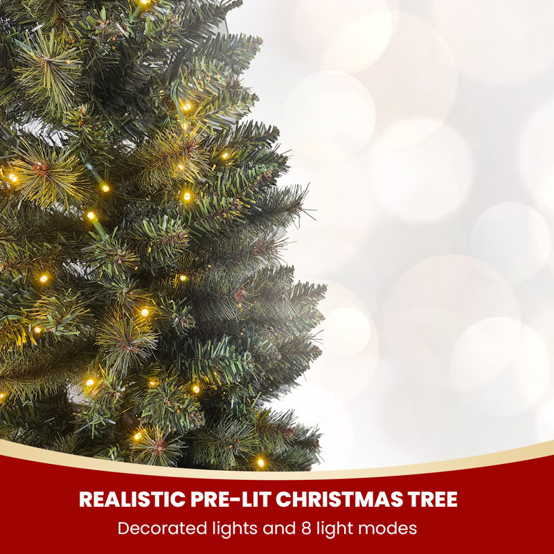 LED Lightup Half Christmas Tree, 4.92' H