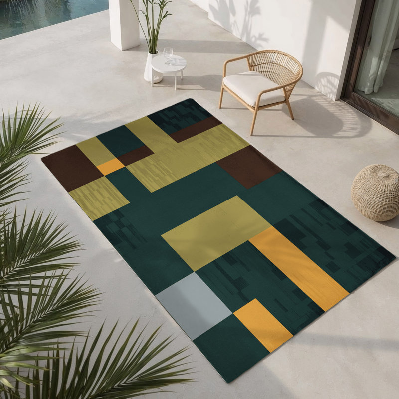 Tapis intérieur et extérieur Terrain Mosaic, Rectangle 1 pi 6 po x 2 pi 6 po
