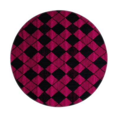 Tapis intérieur / extérieur mauve à carreaux
