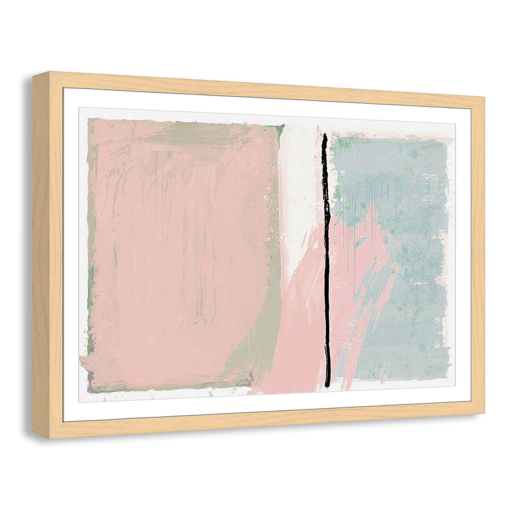 Pastel Opulance by Casa Fine Arts, Natural Cube Picture Framed, White, 35" H x 49" W x 1.25" D