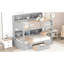 Lit superposé simple avec rangement et tablettes - Idéale pour une chambre à coucher confortable
