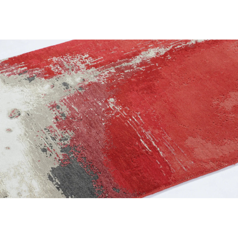 Modern Handmade Silk and Wool Area Rug