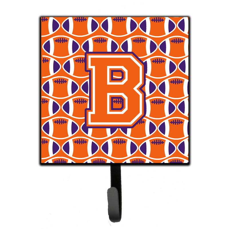 Porte-clés mural Darol Football, Orange / blanc / insigne royal, LETTRE B