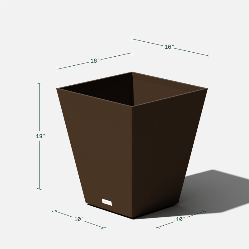 Pure Series Nobleton Planter, Espresso, 1, 18" H x 16" W x 16" D