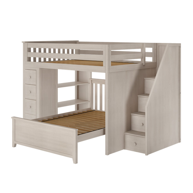 Haner Kids Full Over Full Bunk Bed with Drawers, Stone