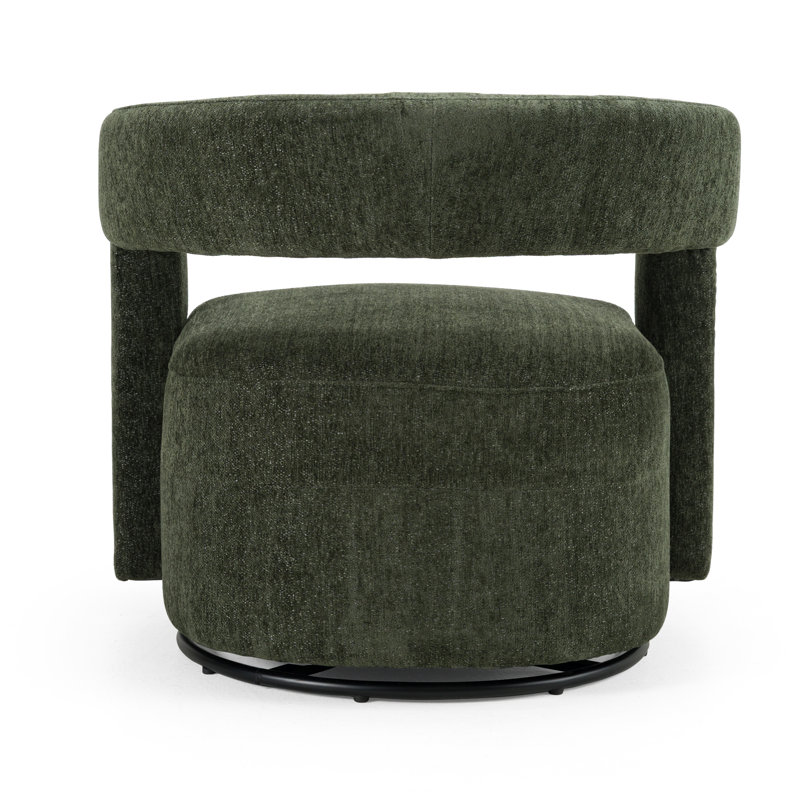 Ryan - Fauteuil d'appoint pivotant en tissu vert moderne