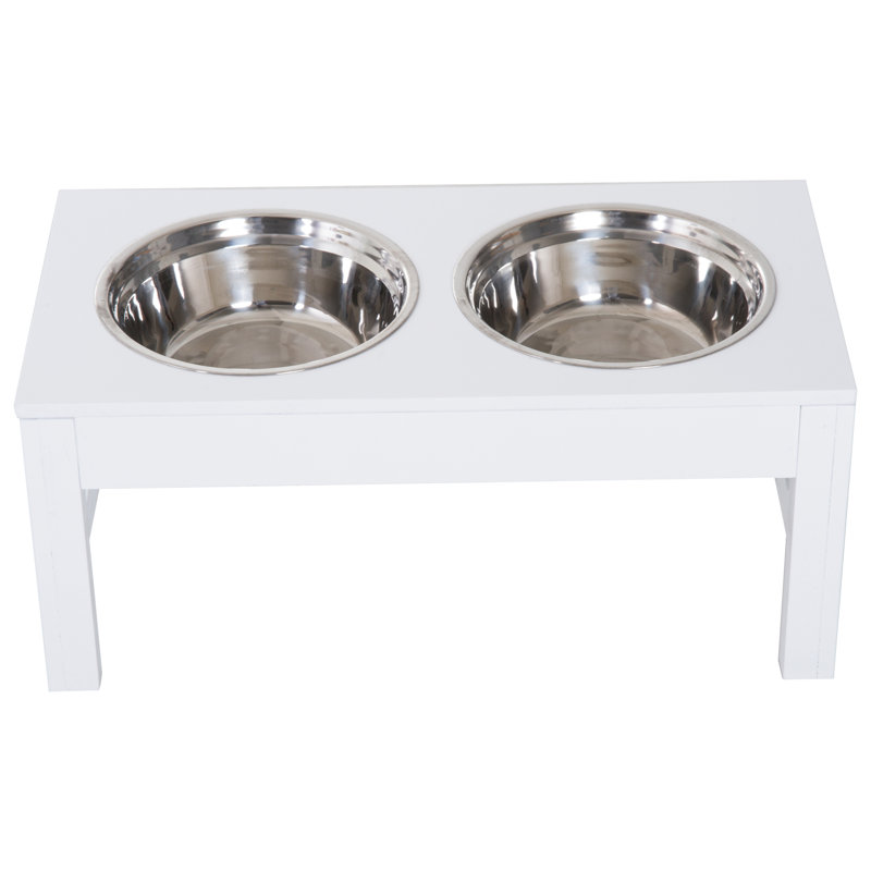 Bols pour chien surélevés PawHut, Blanc