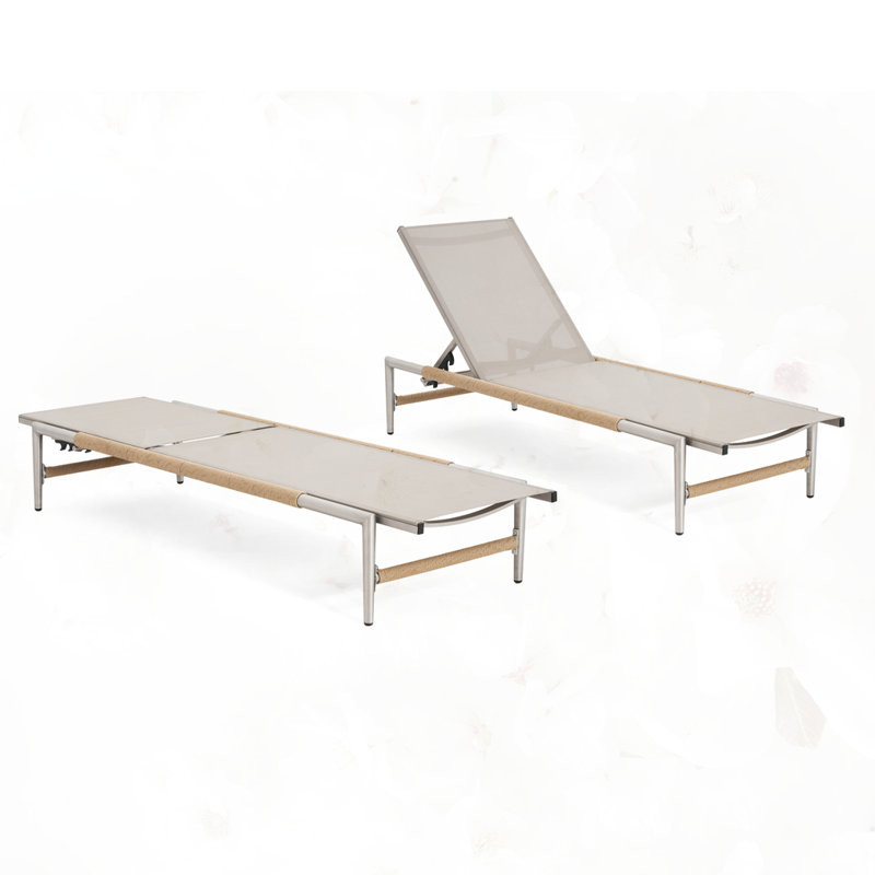 Kennon Patio Relaxation Aluminum Chaise Lounge, 2