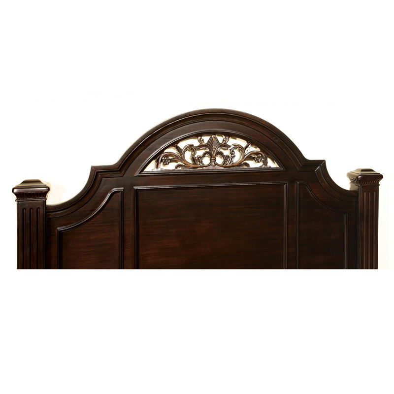 Ensemble de chambre à coucher 2 pièces Aime, Très grand, Brun, Trois pièces : lit et deux tables de chevet