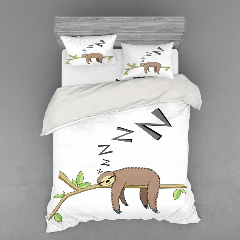 Sloth Rustic Polyester Duvet Cover