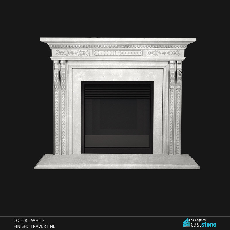 Ferona Fireplace Surround, White Travertine
