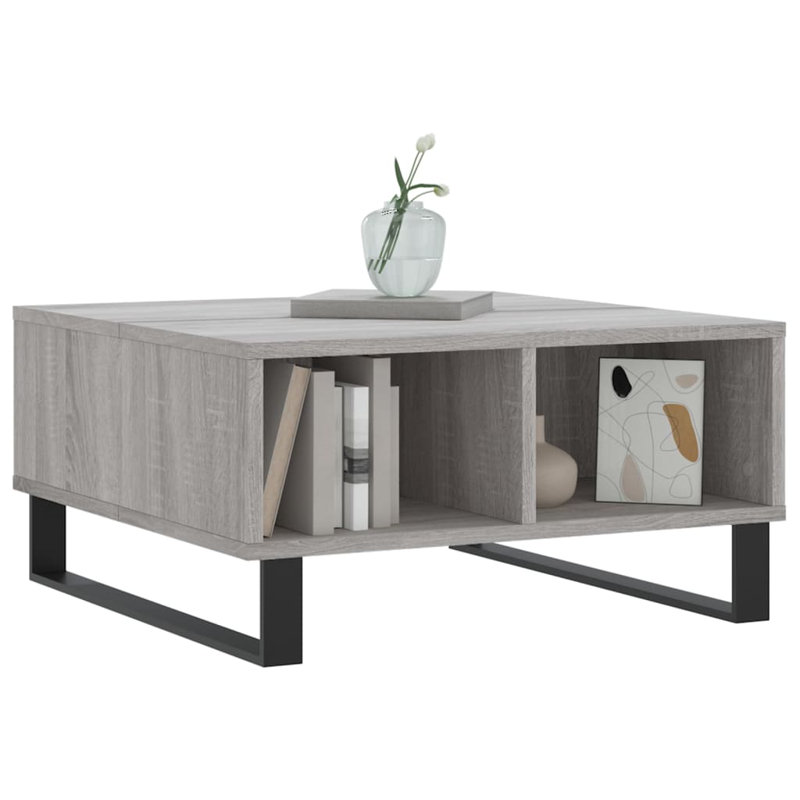 Azelia Sled Coffee Table with Storage, Grey Sonoma