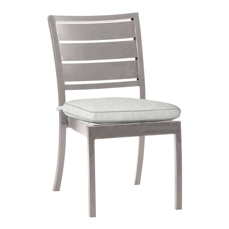 Chaise d'appoint d'extérieur en aluminium forgé Charleston, Huître, Welt, Bali perle