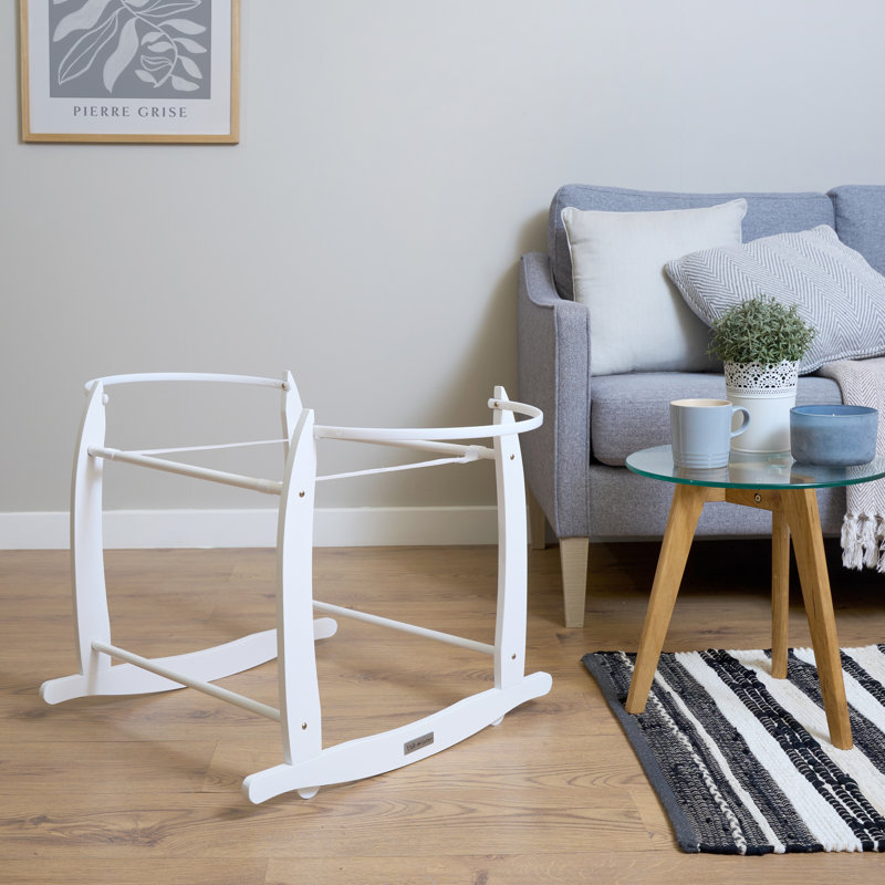 Deluxe Rocking Moses Basket Stand, White