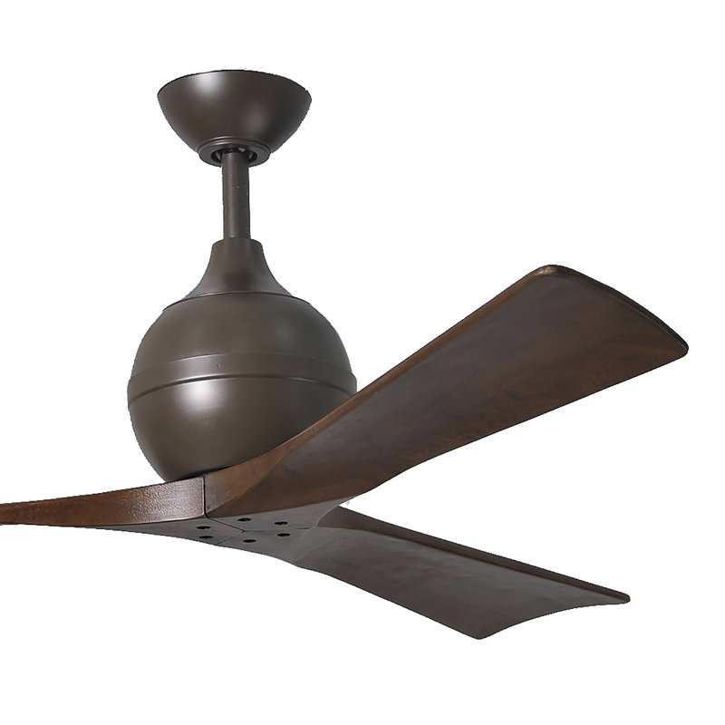 Ventilateur de plafond à 3 pales Irene, Bronze texturé, 52", Ton noyer