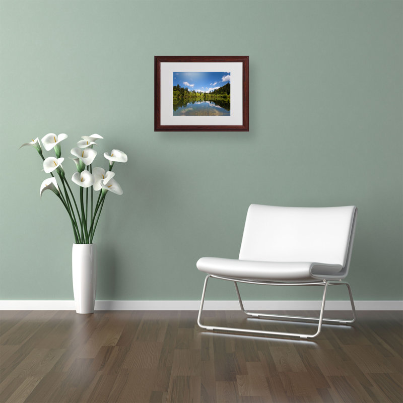Lake Maix Landscape Canvas Art with Dark Wood Frame