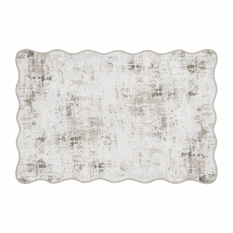 Rectangle Floral Area Rug, Rice brown, 120*170cm