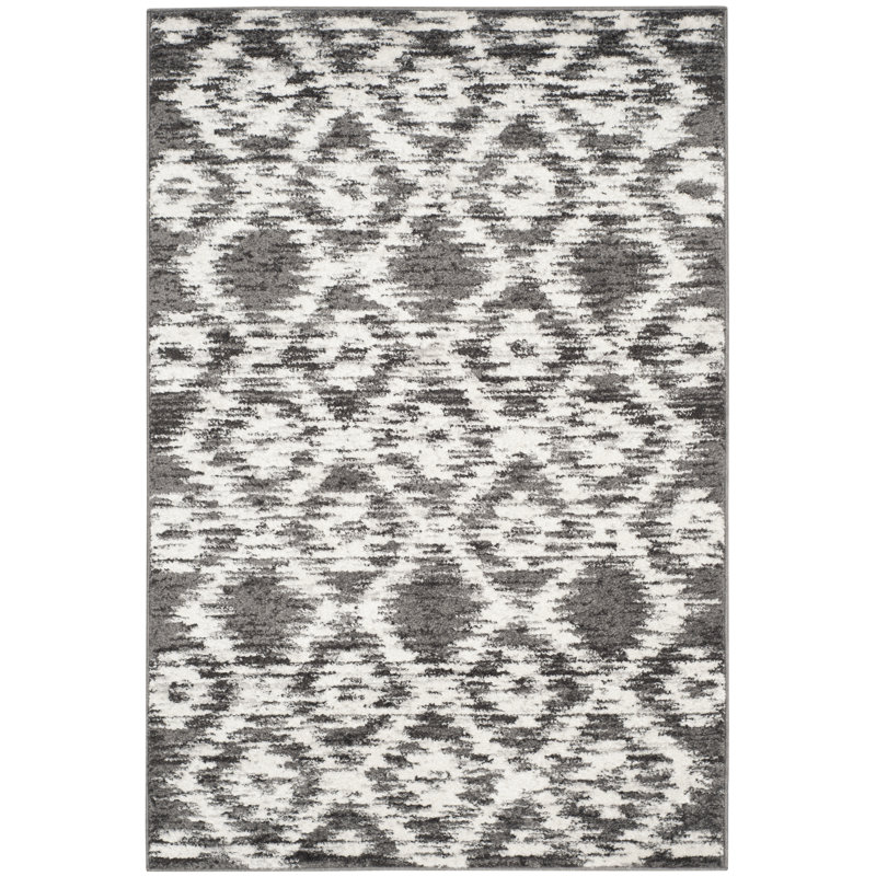 Tapis ivoire / gris anthracite Bethlyn, Rectangle 2 pi 6 po x 4 pi