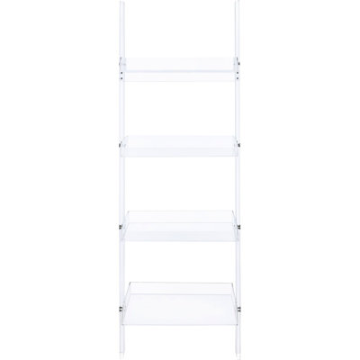 Contemporary Office Clear Acrylic Bookcase - 4 Shelves Unit Use With