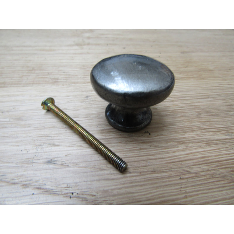 Clem 40mm Diameter Round Knob, Antique Iron