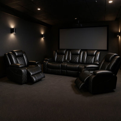 Ensemble de meubles de salon Power, fauteuil inclinable électrique avec lumière DEL, causeuse modulaire avec chargement sans fil, rangement spacieux, porte-gobelets, 3 + 1 + 1