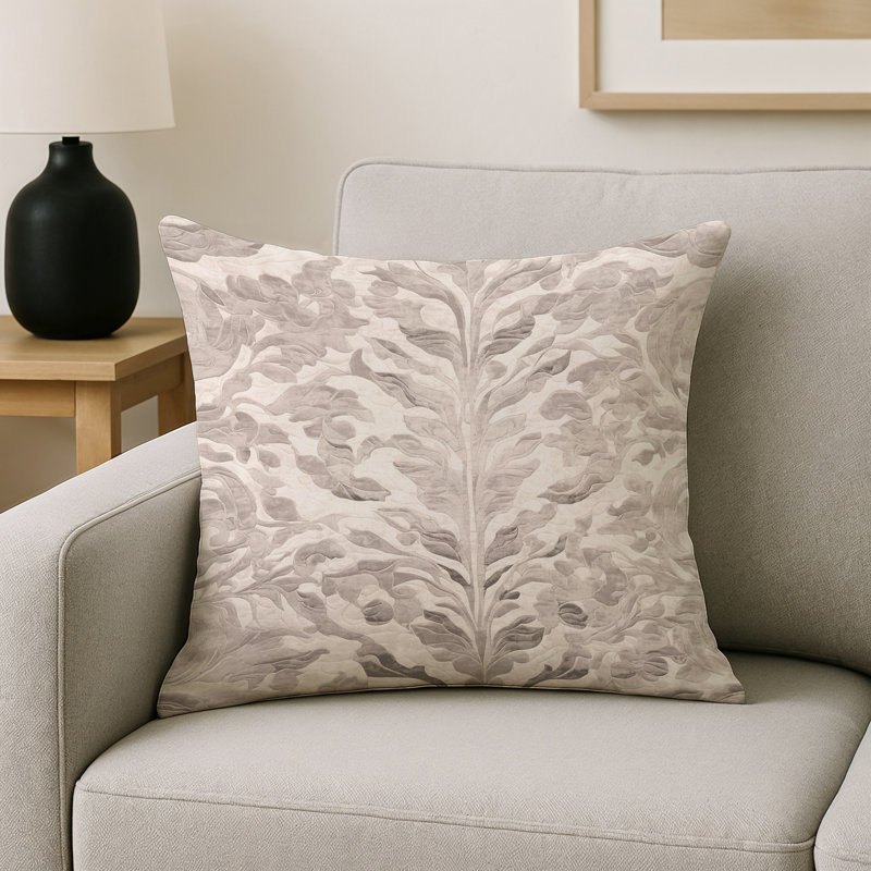 Coussin décoratif intérieur et extérieur Modern, Gris abstrait 148, Carré 18 po