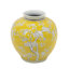 Grand vase incurvé jaune et blanc